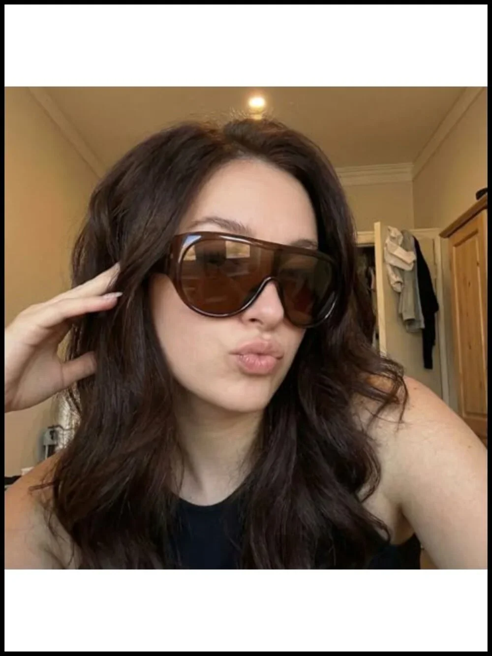 UV400 Oversized Wrap Around Sunglasses for Women with Large Frame Y2K Trendy